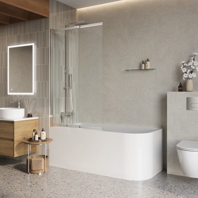 Душевая шторка на ванну BELBAGNO LUCE-VF-11-100/145-C-Cr Душевая шторка на ванну BELBAGNO LUCE-VF-11-100/145-C-Cr