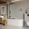 Душевая шторка на ванну BELBAGNO LUCE-VF-11-100/145-C-NERO