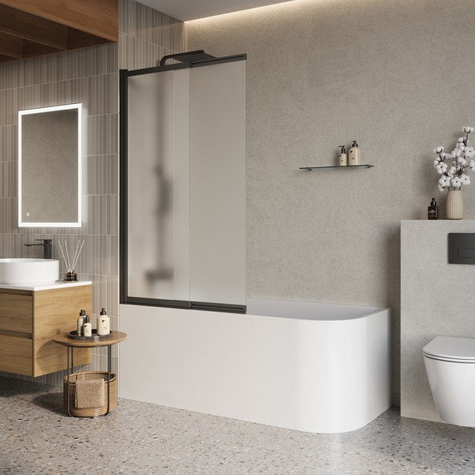 Душевая шторка на ванну BELBAGNO LUCE-VF-11-90/145-P-NERO Душевая шторка на ванну BELBAGNO LUCE-VF-11-90/145-P-NERO