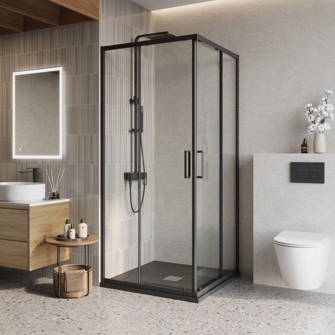 Душевой уголок BELBAGNO LUCE-A-2-90-C-NERO Душевой уголок BELBAGNO LUCE-A-2-90-C-NERO
