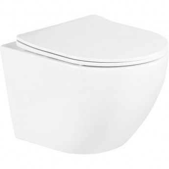 Подвесной безободковый унитаз с сиденьем микролифт BELBAGNO UNO BB3105CHR/SC
