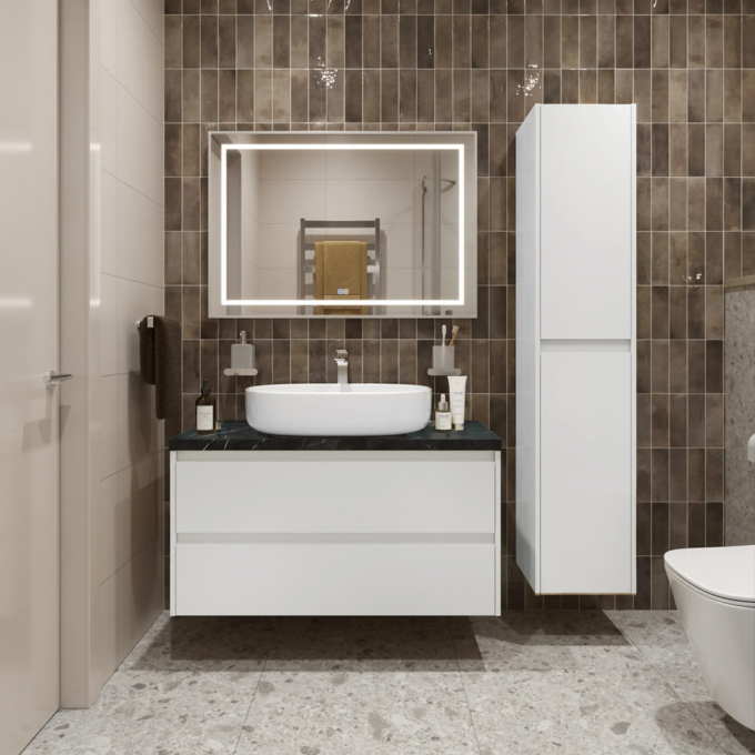 Тумба Bianco Opaco 100 см BELBAGNO KRAFT KRAFT100BO-KEPMNO-1084-SET Тумба Bianco Opaco 100 см BELBAGNO KRAFT KRAFT100BO-KEPMNO-1084-SET