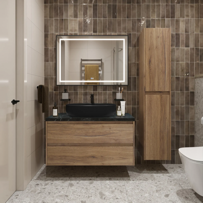 Тумба Rovere Tabacco 100 см BELBAGNO KRAFT KRAFT100RT-KEPMNO-1084-H301-SET Тумба Rovere Tabacco 100 см BELBAGNO KRAFT KRAFT100RT-KEPMNO-1084-H301-SET